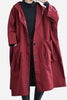 Nida | Oversize-Windjacke in Burgunderrot