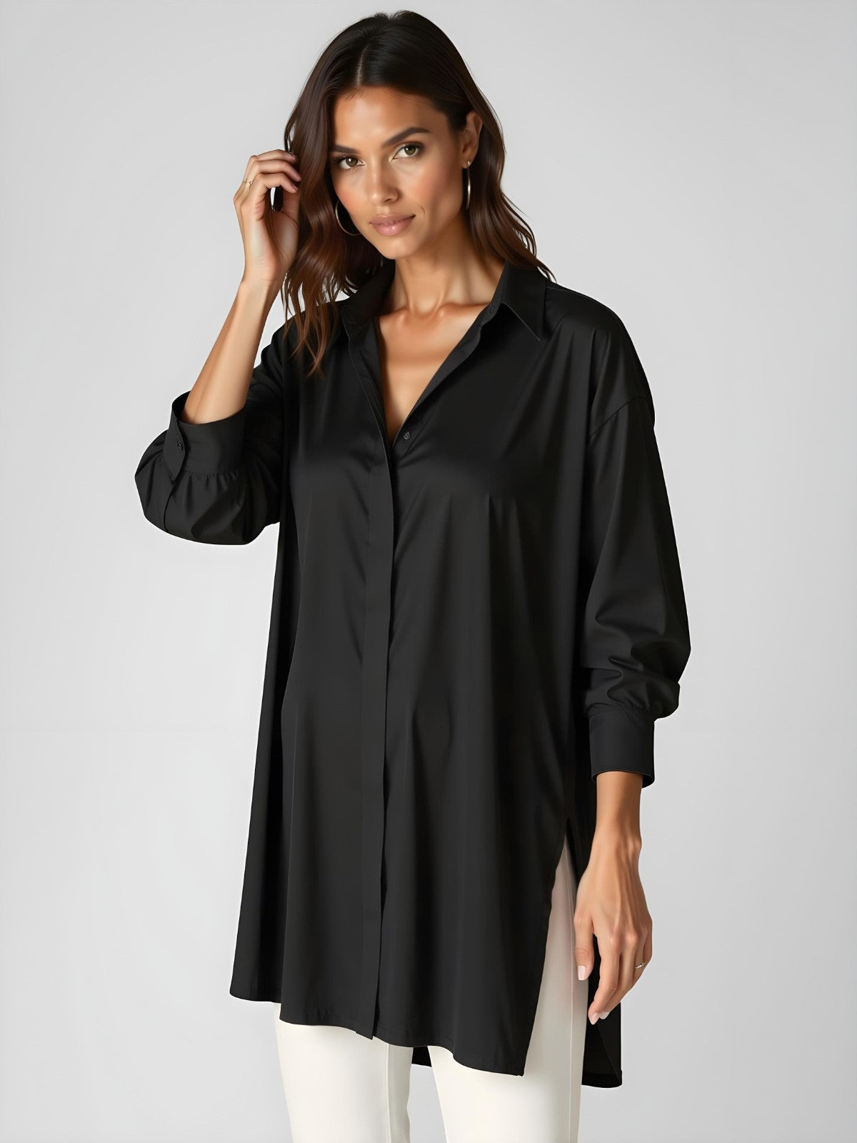 Lettie | modisches Oversize-Hemdkleid, bequeme Passform.