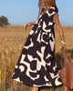Dua | Bedrucktes Kleid mit V-Ausschnitt