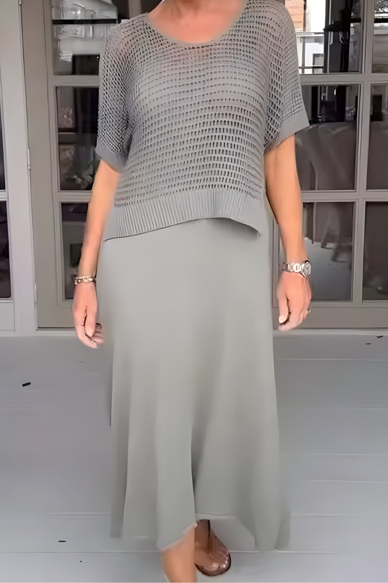 Genevieve | elegantes Sommerkleid mit gestricktem Oberteil