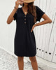 Arielle™ | Kleid mit V-Ausschnitt und Knopfverschluss
