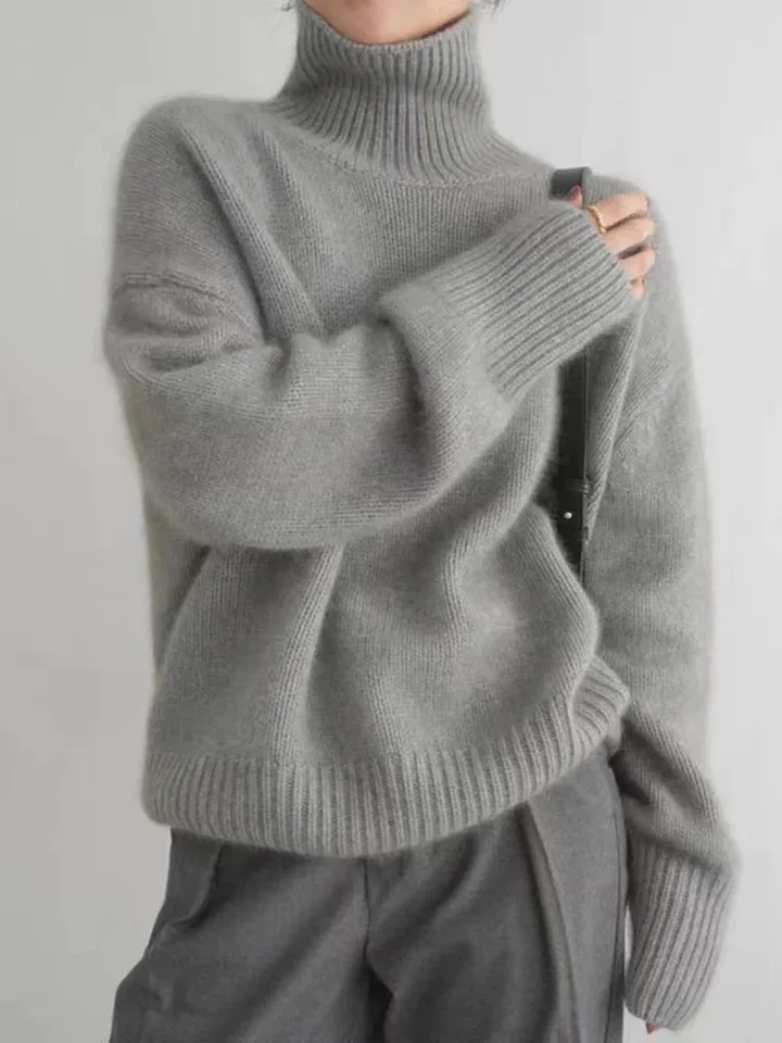 Vivien | Klassischer Rollkragenpullover - Sweater - Beige / S