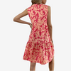 Daphne | stilvolles Midikleid, ausgestellter Schnitt, Blumendetails.