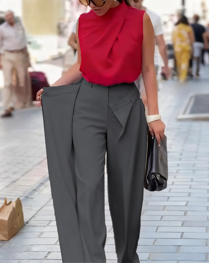 Rita | Asymmetrische Hose mit weitem Bein