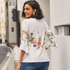 Adinna | Damenbluse mit V-Ausschnitt und Print