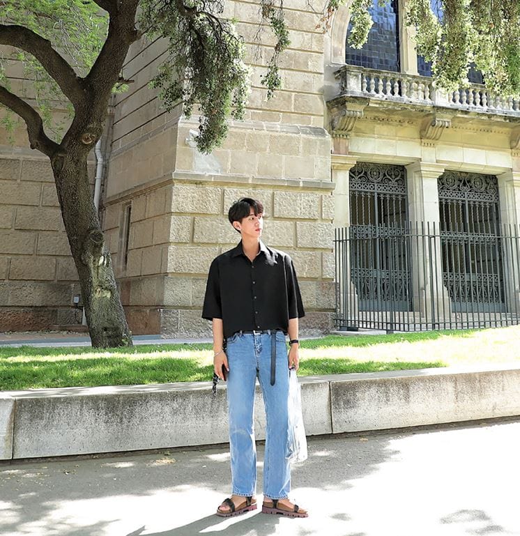 Hadrien | Halbarm-Hemd im Minimalistischen Stil