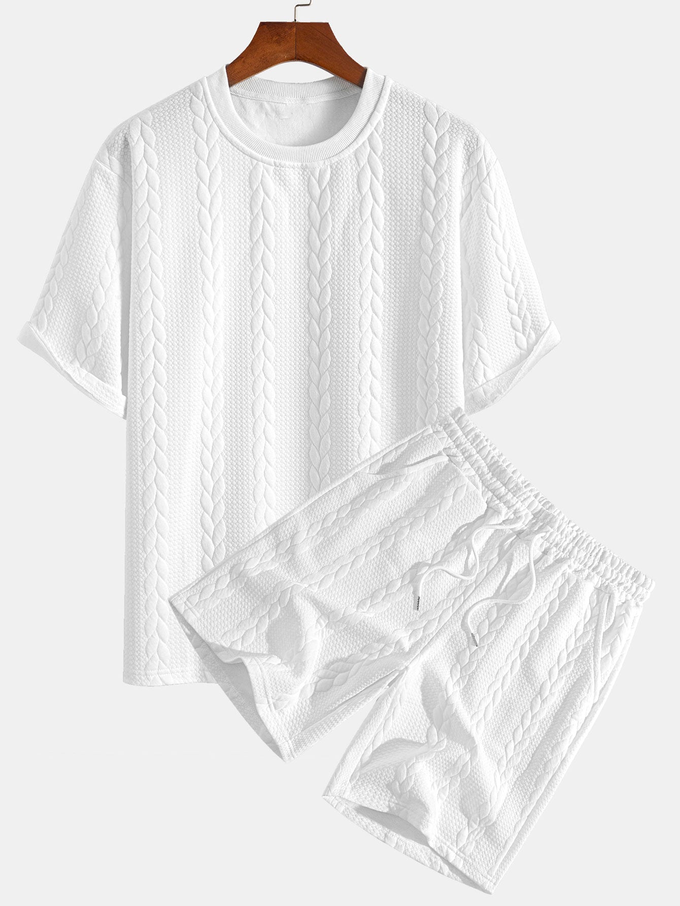 Rudy | Lässiges Relax Fit T-Shirt mit Twist-Jacquard-Shorts