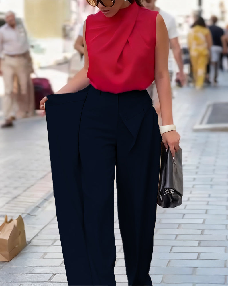 Rita | Asymmetrische Hose mit weitem Bein