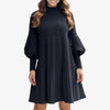Liarra | Kleid mit Laternenärmeln & Stehkragen