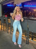 Cienna | Stretch-Jeans mit hoher Taille und weitem Bein