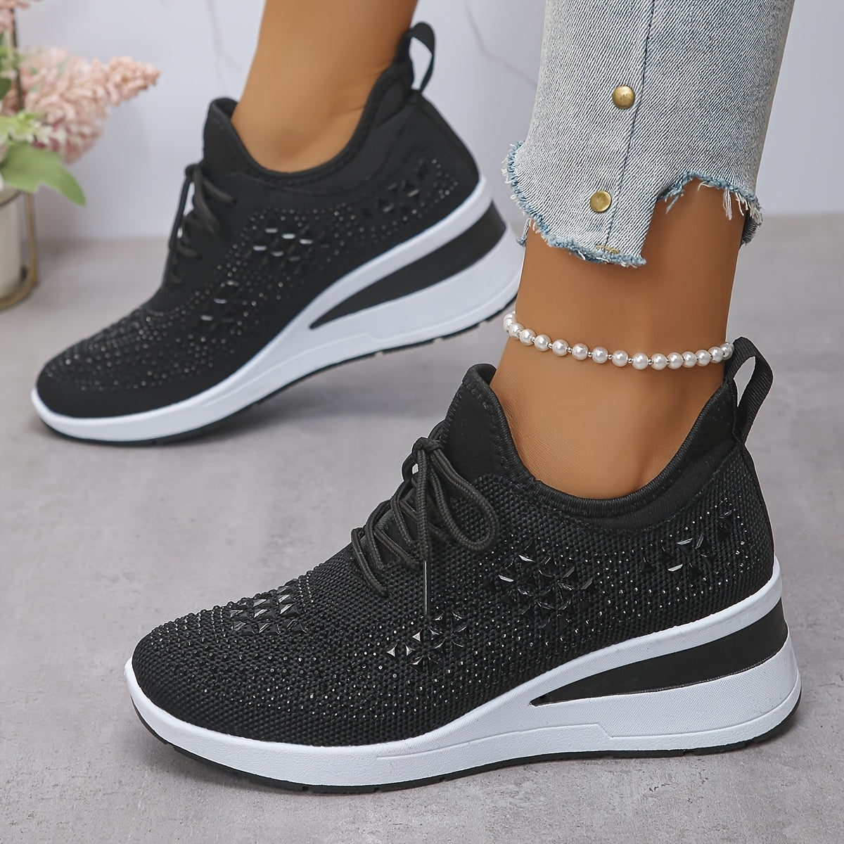 Ahya | Elegante Sneakers mit Strasssteinen