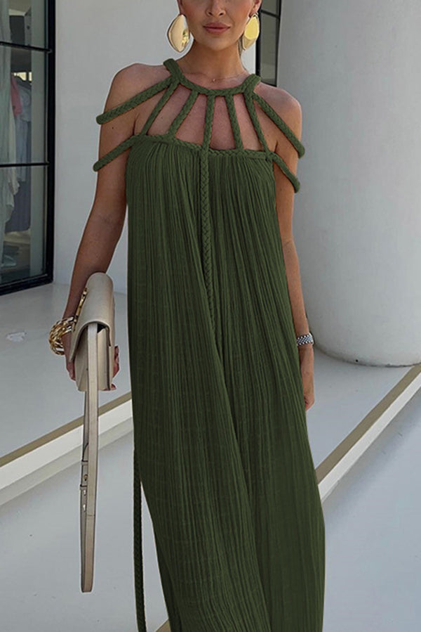 Heidi | Modernes Maxikleid mit Drapierung und Zöpfen