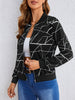 Evalaine™ | Geometrische Zipperjacke für Damen - Schwarz (fast ausverkauft) / S