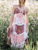 Karola | Elegantes Maxikleid mit Patchwork und Blumendruck