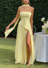 Amaris | stilvolles Maxikleid mit Schlitz und Schleifendetail