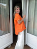 Claire | Locker geschnittene Kurzarm-Bluse mit klassischem Hemdkragen