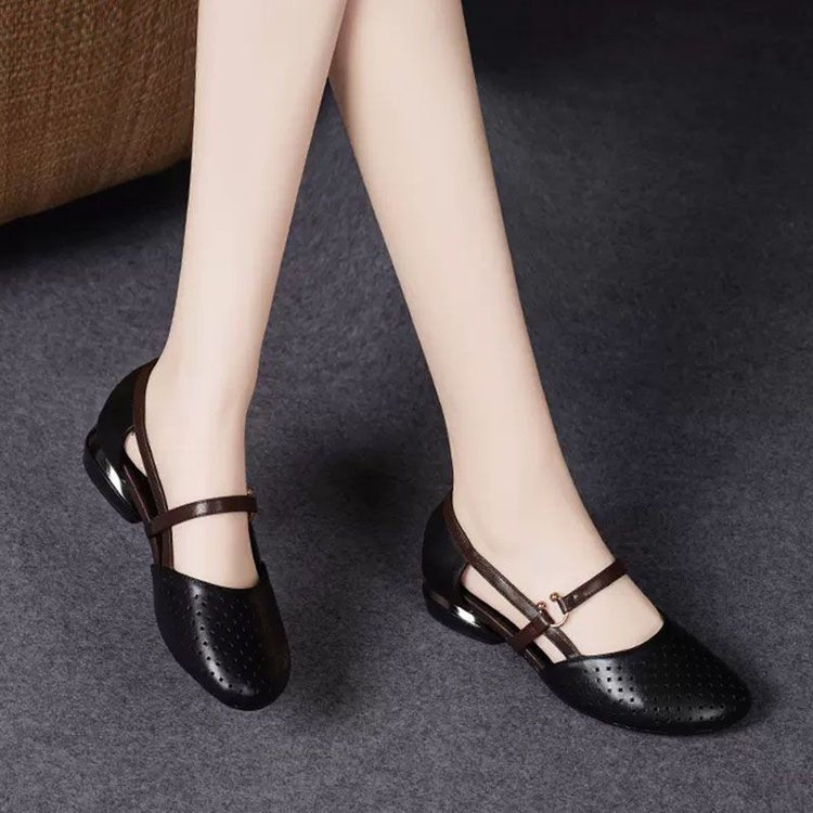 Annabelle | Elegante Sandalen mit niedrigem Absatz und runder Zehe