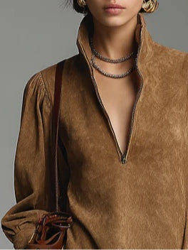 Felina | Braunes Wildleder-Minikleid