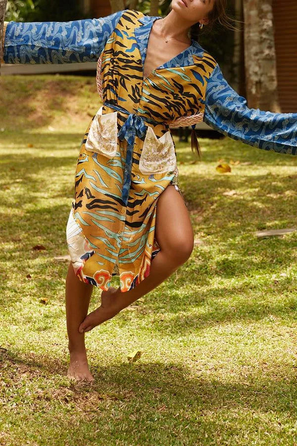 Serena | Kimono-Mantel mit tropischem Print