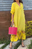 Eliz | Kleid aus Baumwolle und Leinen mit Patchwork-Spitzenmuster