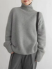 Vivien | Klassischer Rollkragenpullover - Sweater - Grau / S