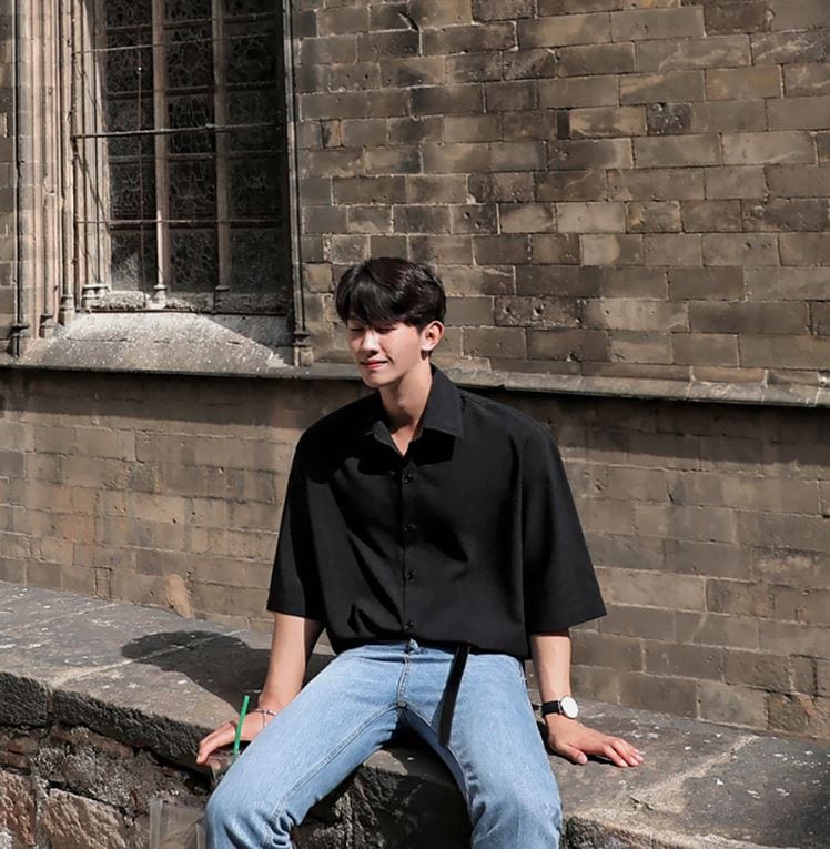 Hadrien | Halbarm-Hemd im Minimalistischen Stil