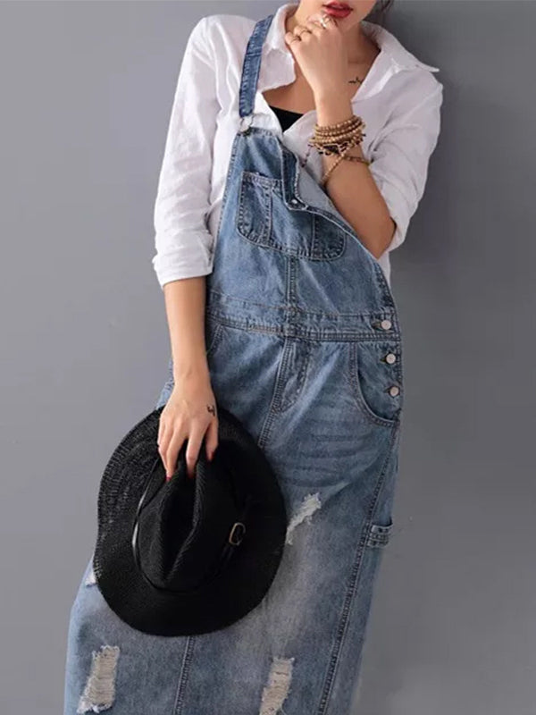 Sylie | Trendiges Denim-Latzkleid