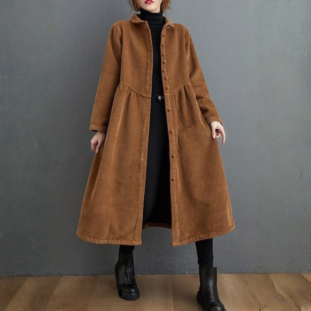 Heliviane | Hochwertiger Cordmantel im Französischen Stil