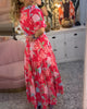 Aura | elegantes Kleid mit V-Ausschnitt und Blumenprint