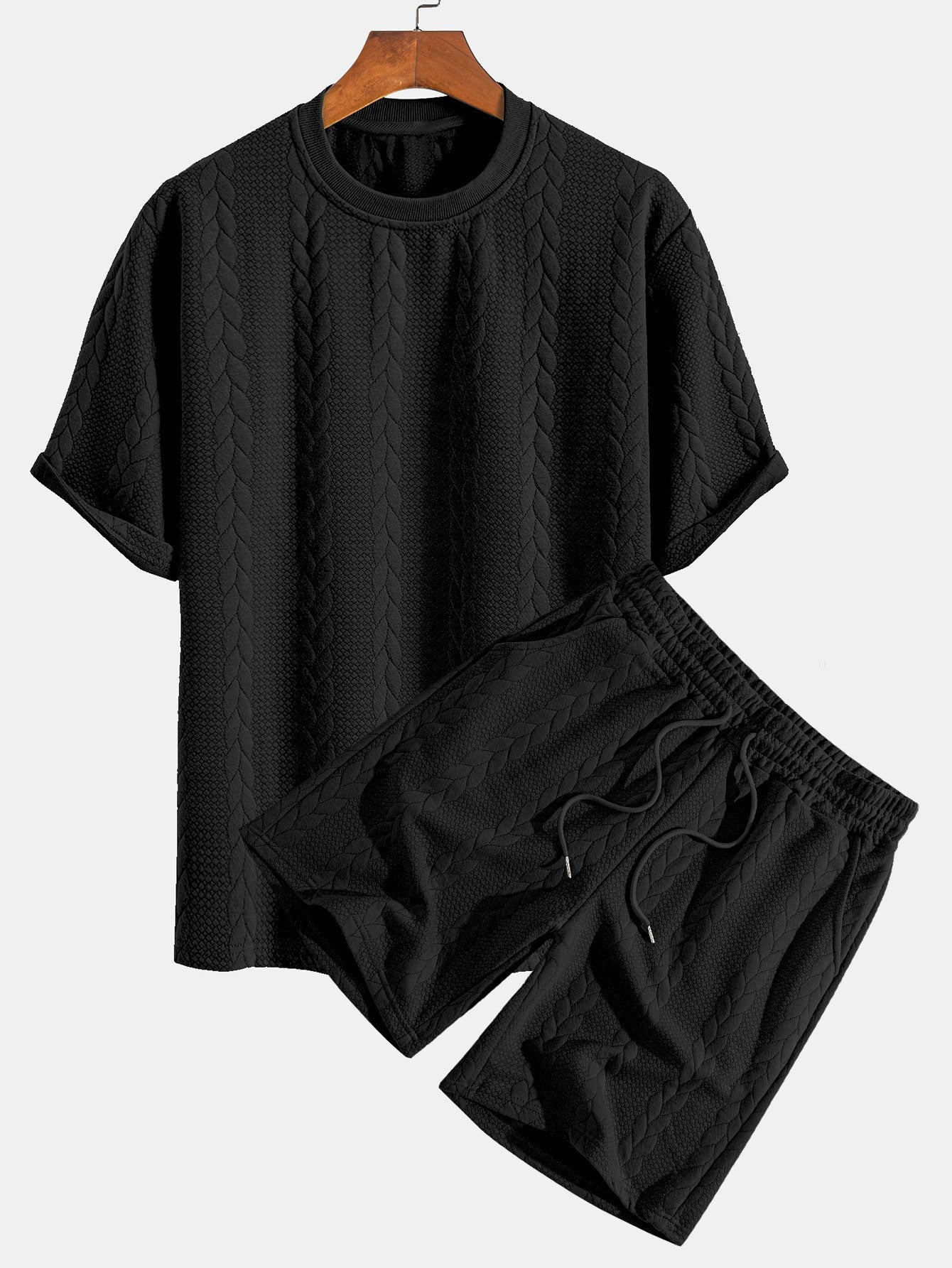 Rudy | Lässiges Relax Fit T-Shirt mit Twist-Jacquard-Shorts