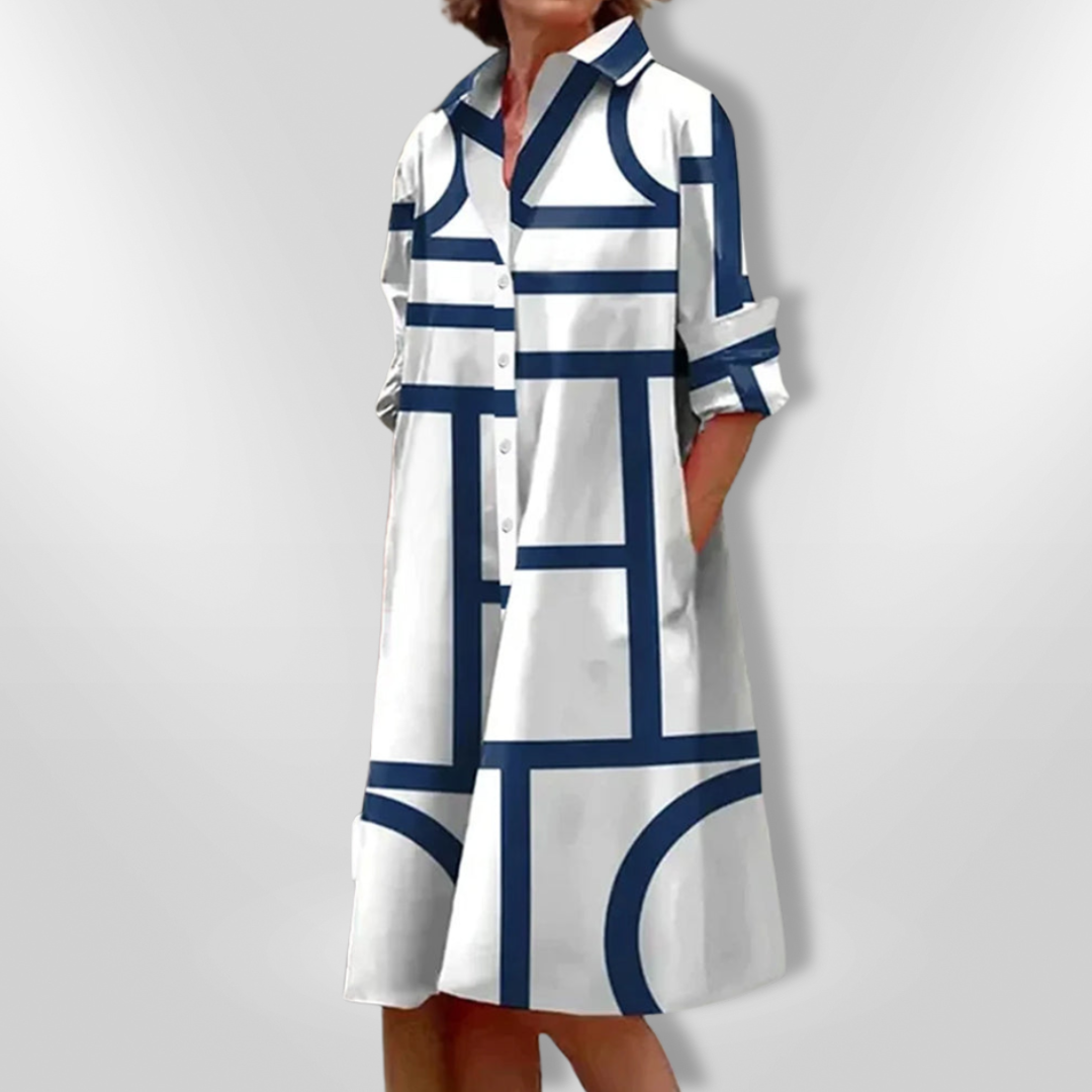 Jemma | zeitloses Midikleid mit grafischem Look