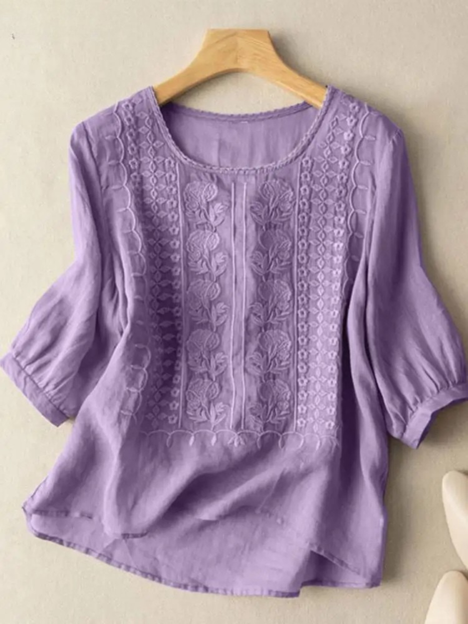 Constance | Stilvolle Bluse mit zarten Stickdetails