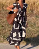Dua | Bedrucktes Kleid mit V-Ausschnitt