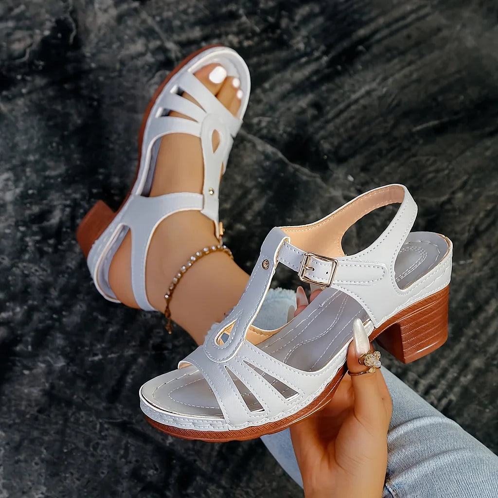 Lotus | Damen Sandalen mit Blockabsatz und Cut-Outs