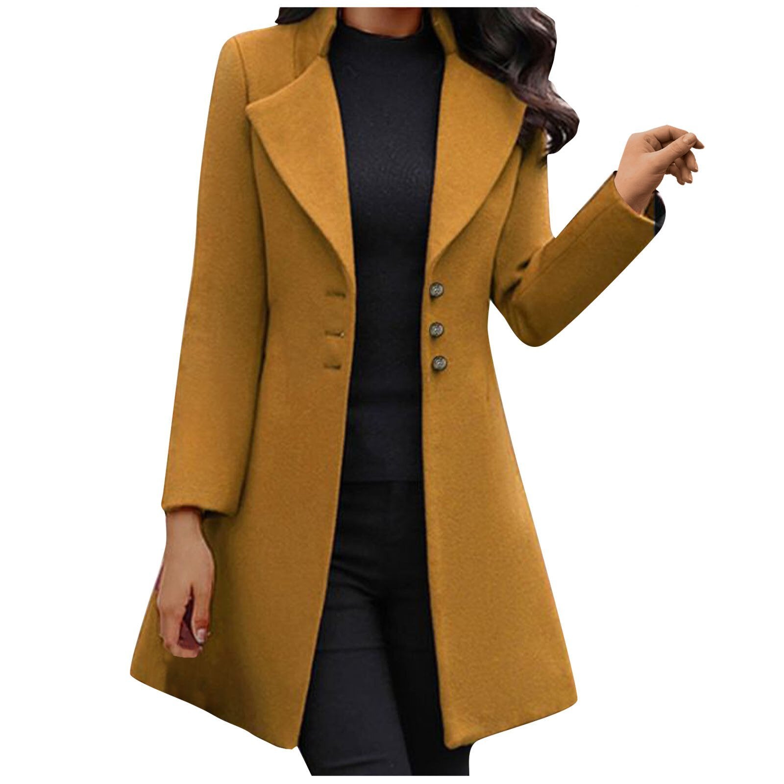 Faylin™ | Zeitloser Herbstmantel für Damen - Gelb / S