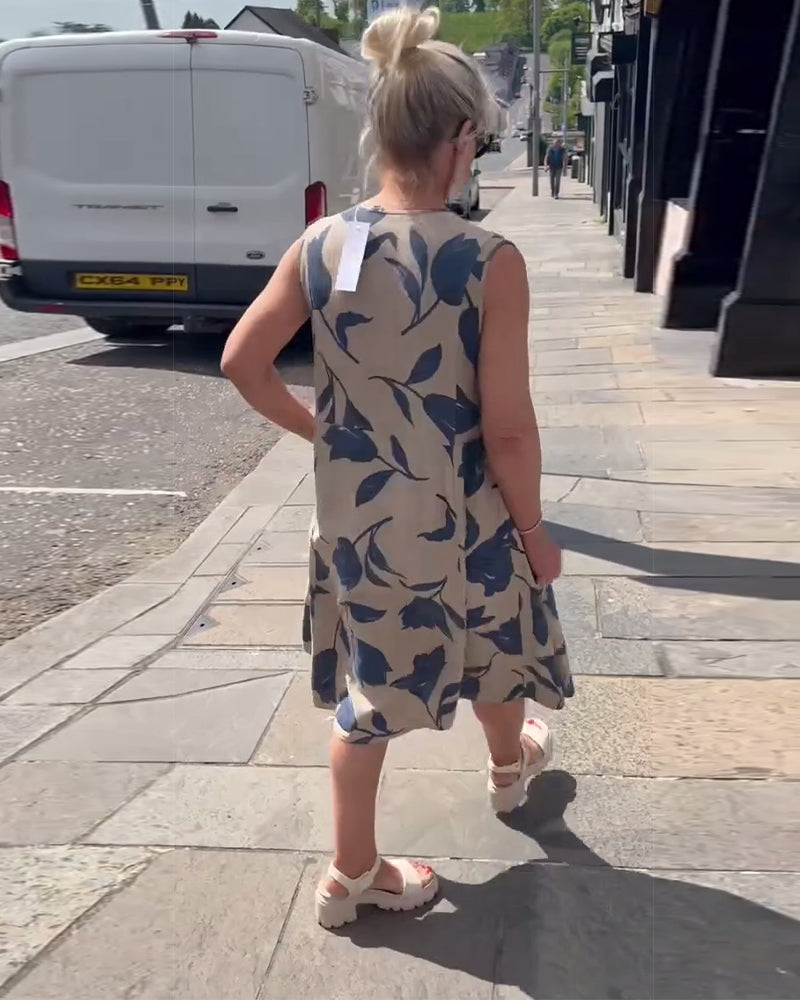 Barbara | modisches Kleid mit V-Ausschnitt und floralem Druck