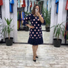 Winnie | stilvolles Polka-Dot-Kleid für Damen mit plissiertem Design
