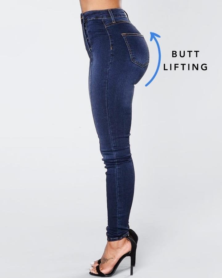 Violetta™ – High-Waist Jeans mit Doppelknopfleiste - Dunkelblau / S