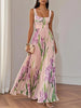 Wilma | Plissiertes Maxikleid mit Blumenmuster