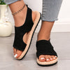 Ivory | Bequeme flache Damen-Sandalen aus Maschenware