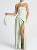 Amaris | stilvolles Maxikleid mit Schlitz und Schleifendetail
