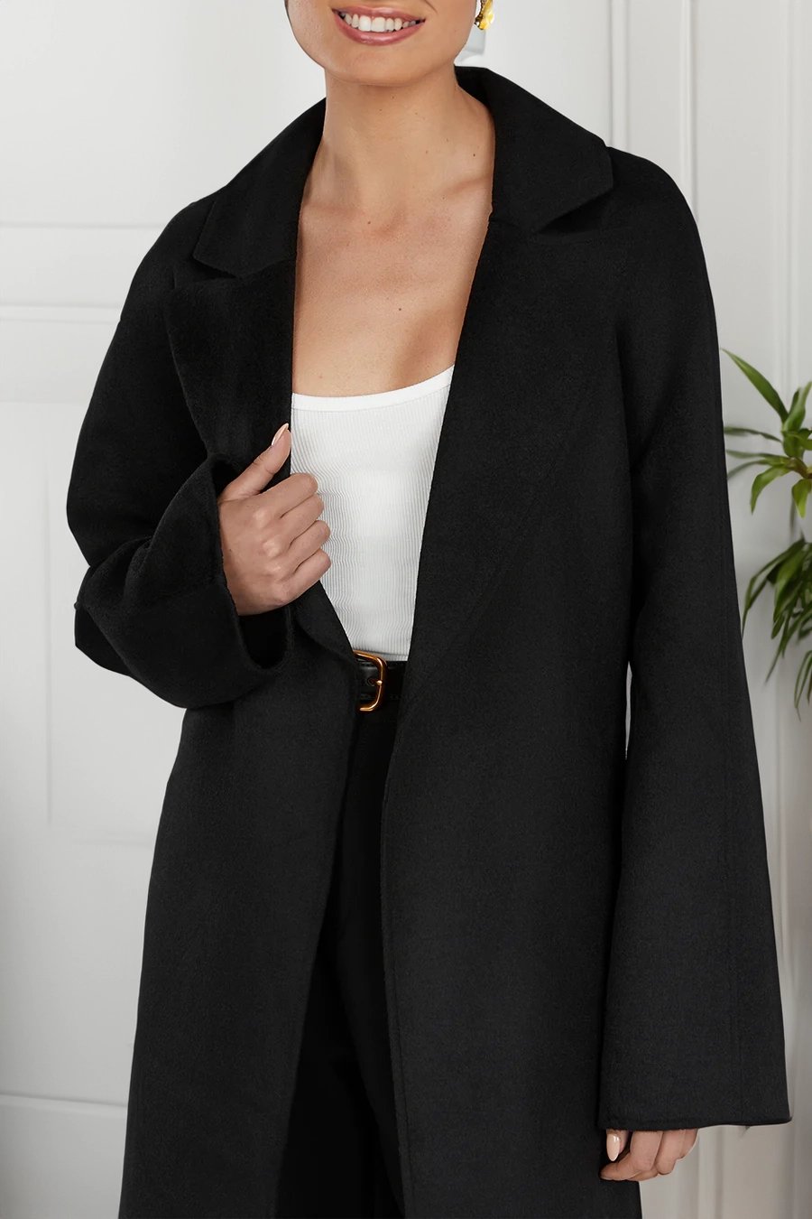 Anouk™ | Klassischer Wintermantel mit Kragen - Creme / XS