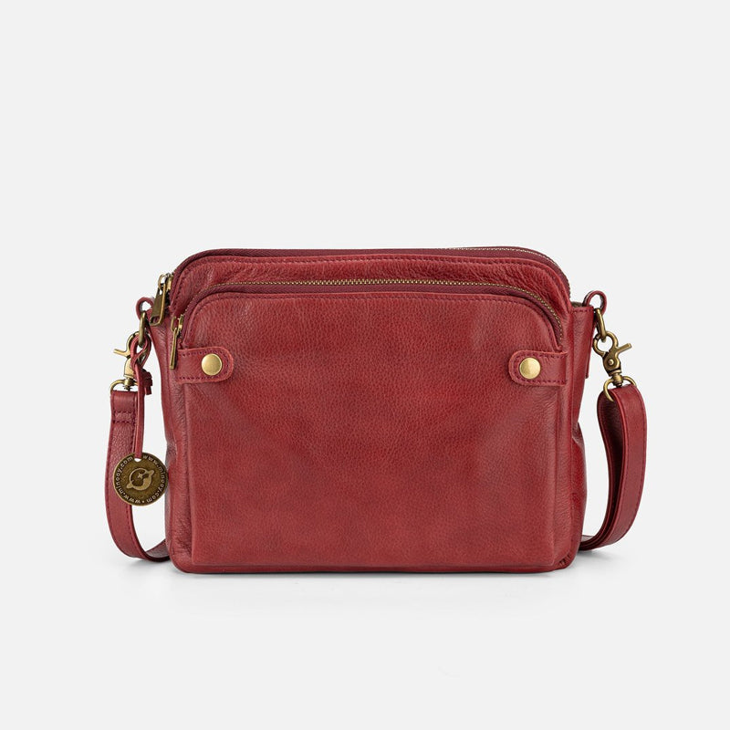 Cecilie | Schultertasche und Handtasche aus drei Schichten Leder