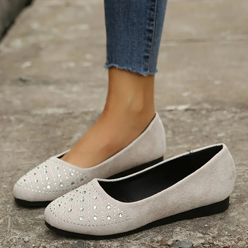 Soli | Orthopädische flache Puppenschuhe für Frauen mit Kristall