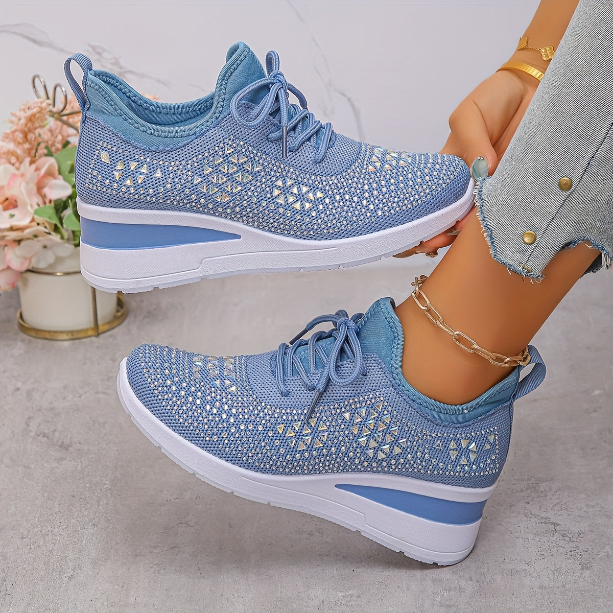 Ahya | Elegante Sneakers mit Strasssteinen