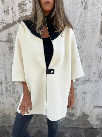Mika | Lässige Jacke mit hohem Kragen - Jacket - Weiß / S