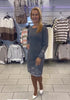 Romina | Modisches Damenkleid aus Strick, Blumenmuster & chic