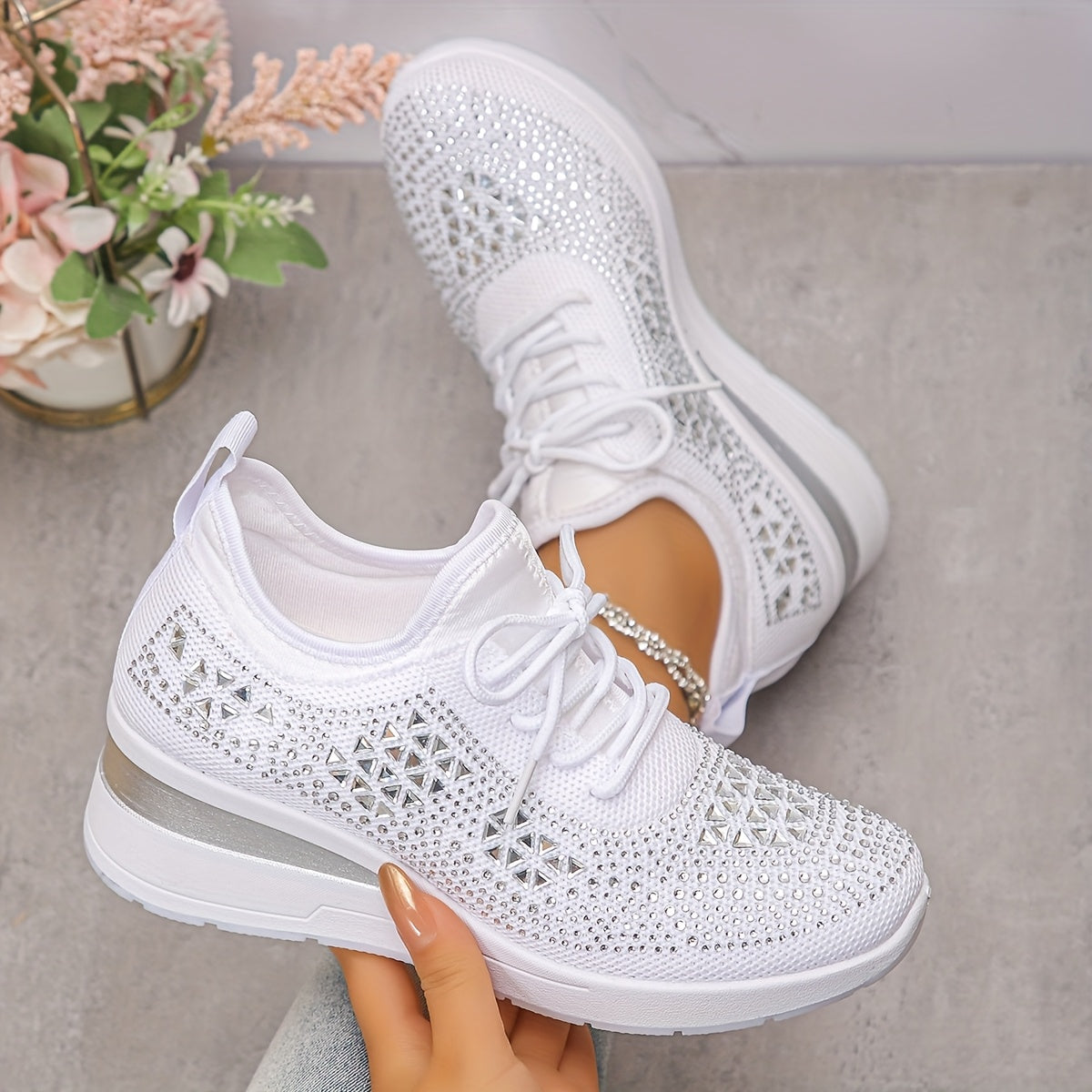Ahya | Elegante Sneakers mit Strasssteinen