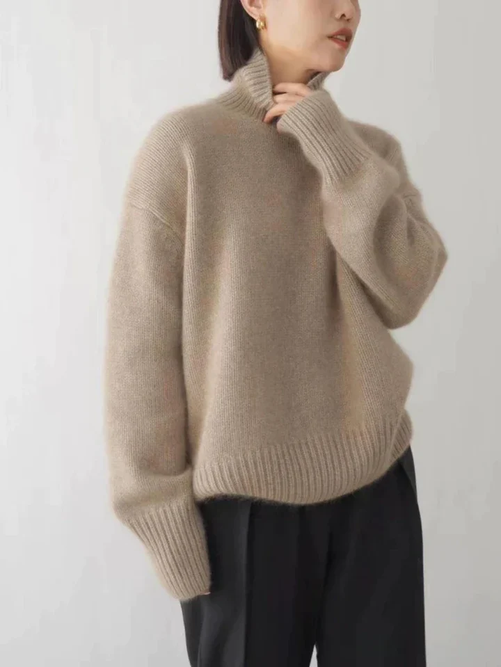Vivien | Klassischer Rollkragenpullover - Sweater - Beige / S