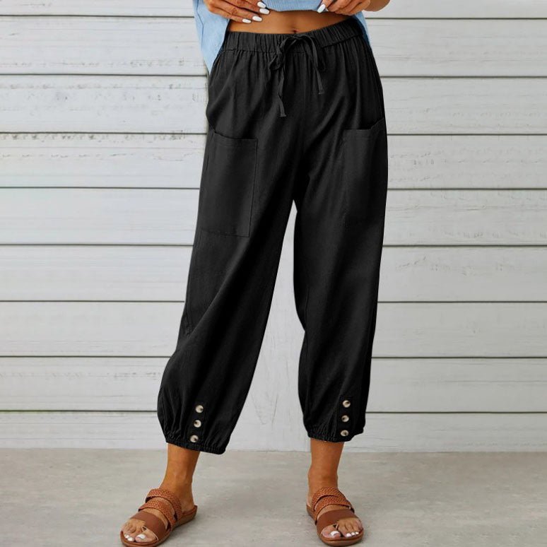 Bela | Haremshose mit Kordelzug-Taille und Taschen